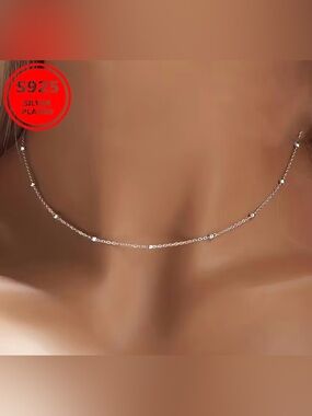 Delicate Silver Plated Choker Necklace - Women Jewelry